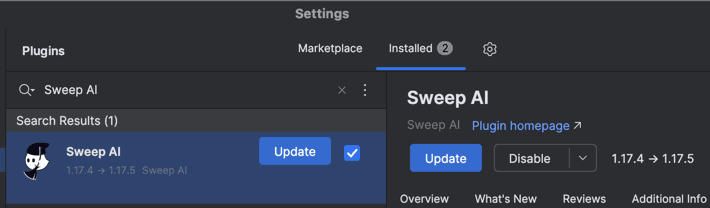 Upgrade Sweep